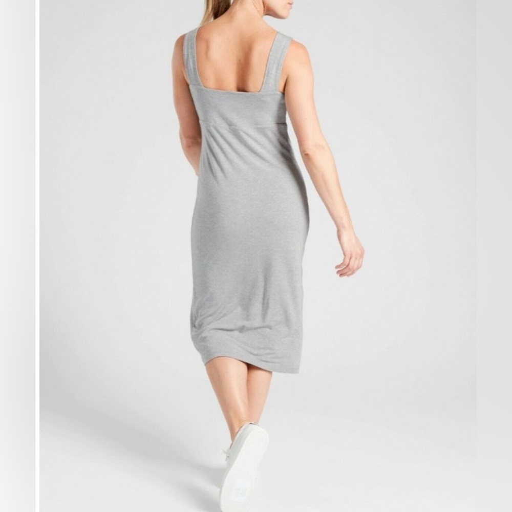 Athleta • Women’s Heather Gray Sleeveless Santorini Midi Dress Sz XS Casual - Picture 6 of 14